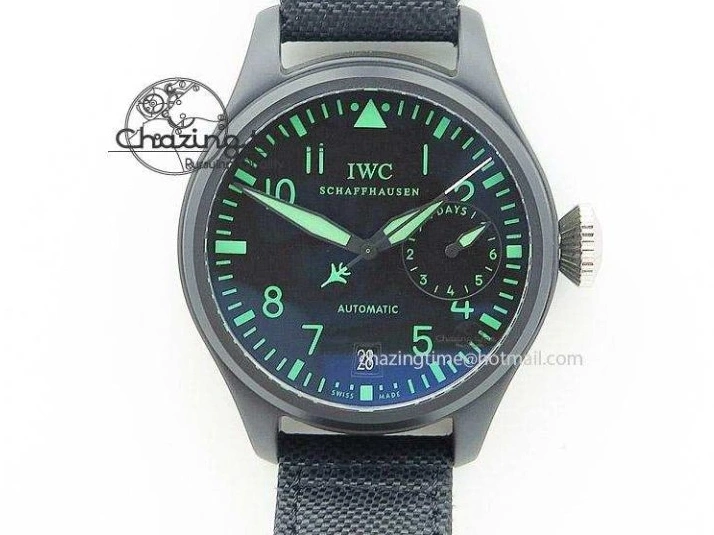 MIROTIME 0119 Packable Mark XVIII ‘TOPGUN SFTI’ Ceramic M+F Best Edition Black Dial on Green Nylon Strap 7048
